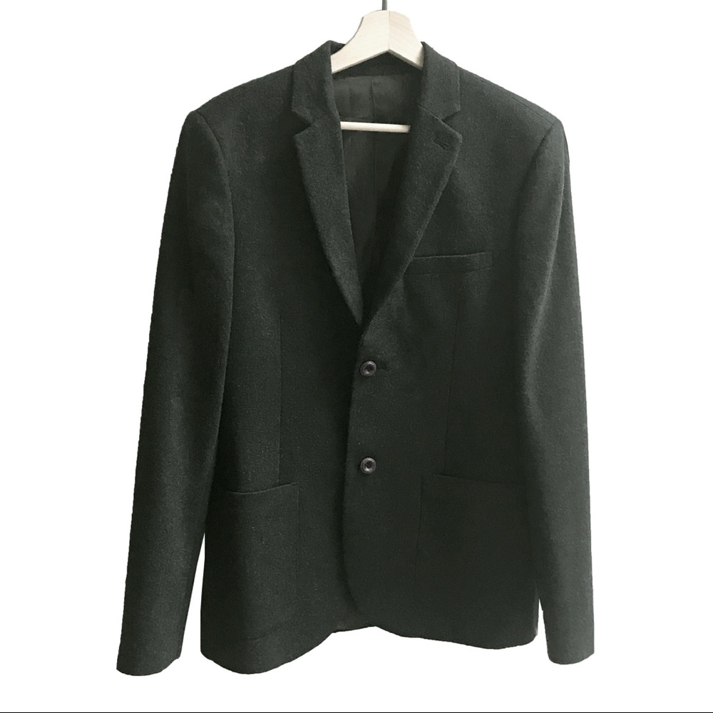 Topman Wool Blazer in Dark Green Sz 38 Men’s 🕶💼